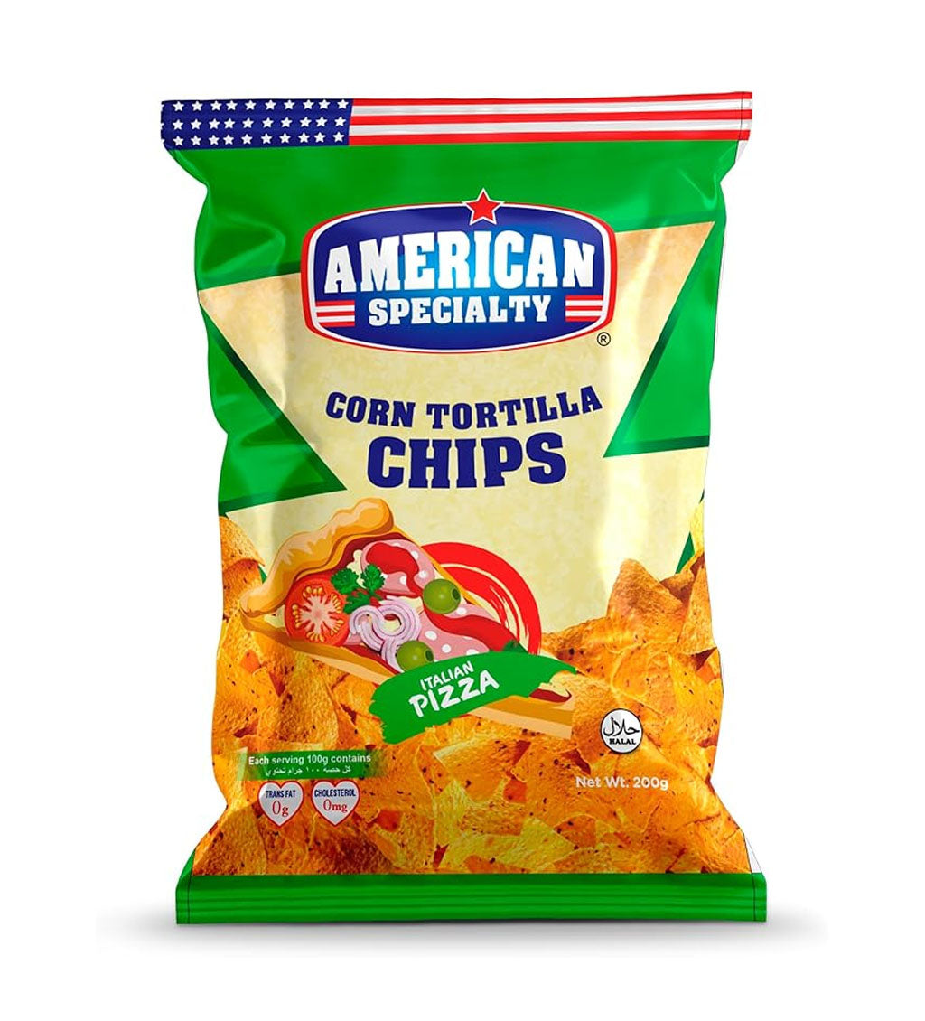 American Specialty Corn Tortilla Chips Italian Pizza 200g
