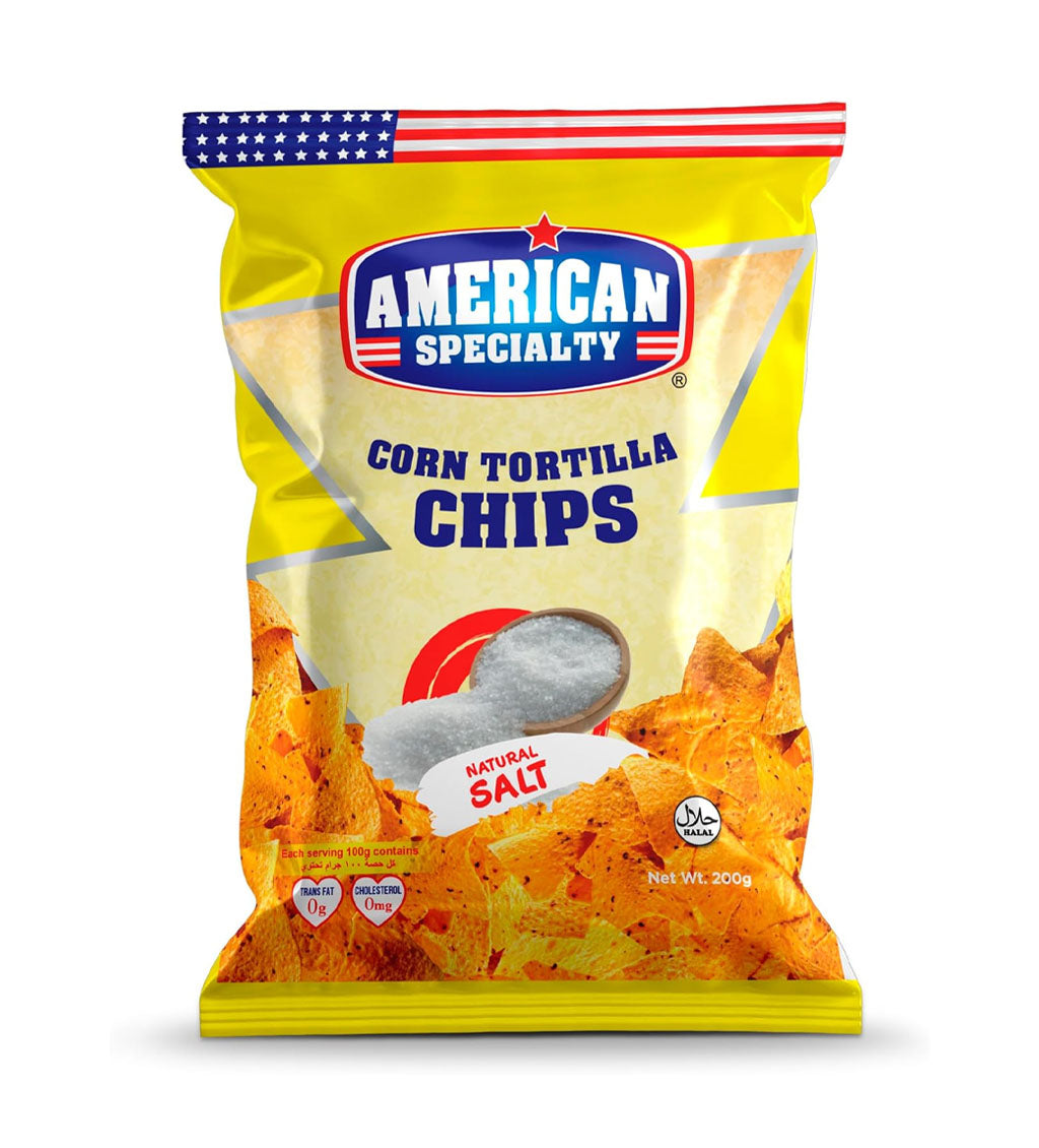 American Specialty Corn Tortilla Chips Natural Salt 200g