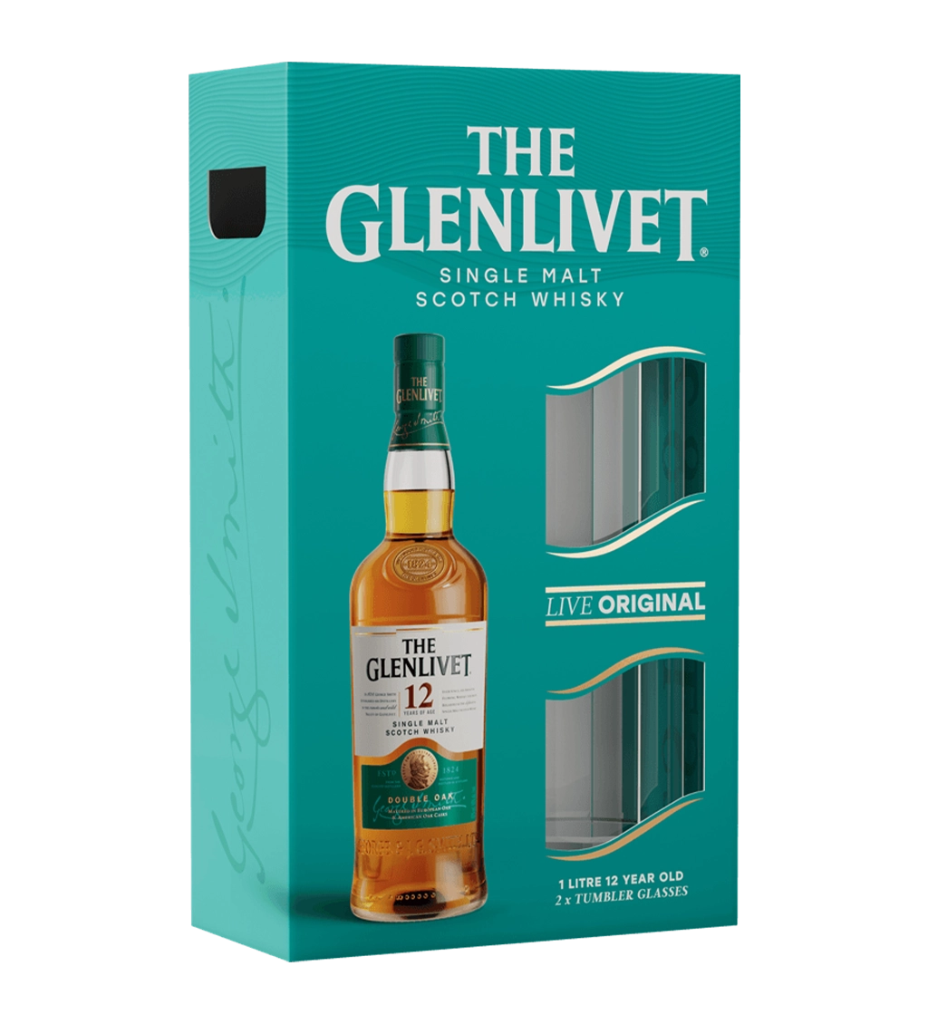 Glenlivet 12 Years Promo 1L + Glasses